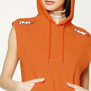 Cropped muscle tank hoodie